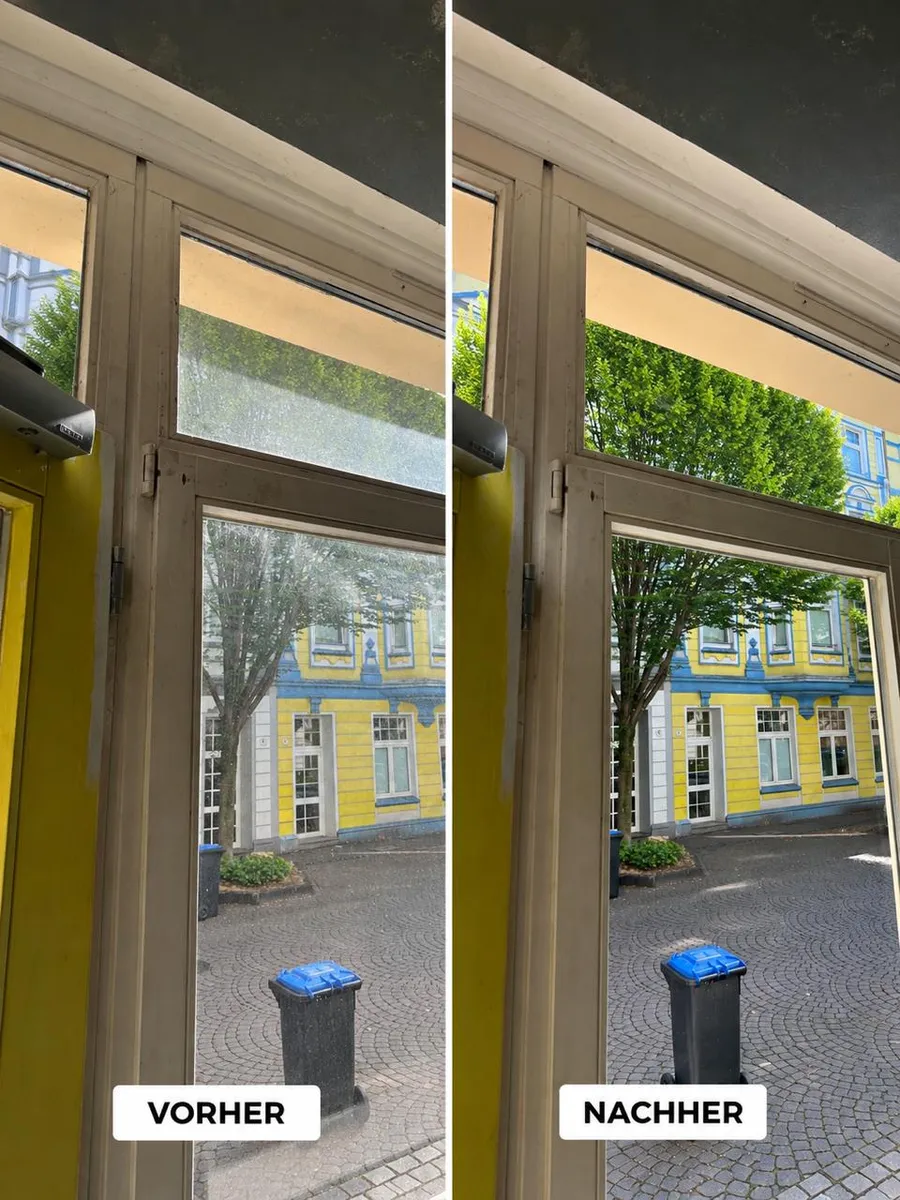Fensterreinigung in Düsseldorf — Vergleich vorher/nachher, Beispiel 3