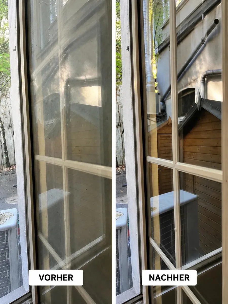 Fensterreinigung in Düsseldorf — Vergleich vorher/nachher, Beispiel 4